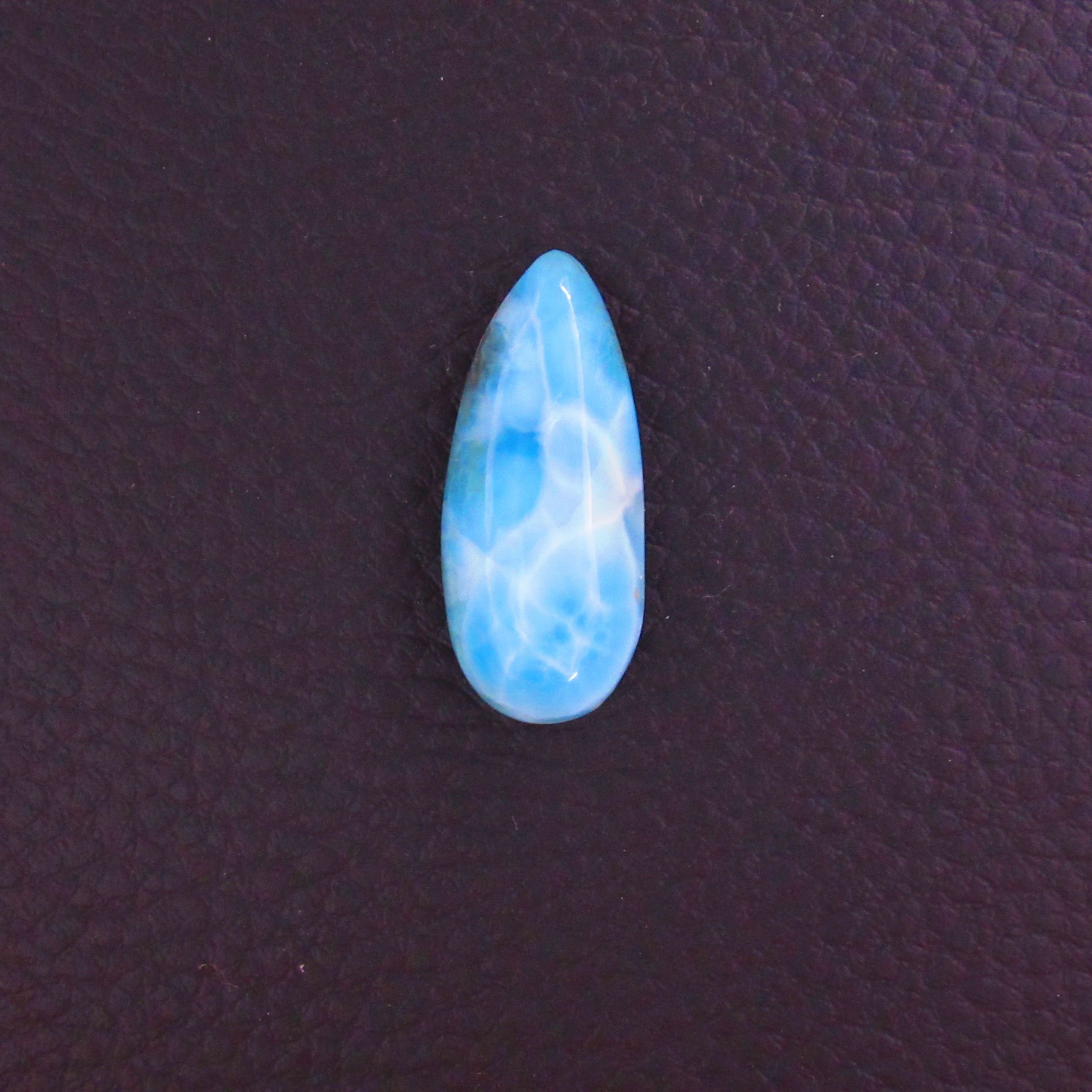 Cabochon Larimar AA – Goutte des Caraïbes (pièce unique)