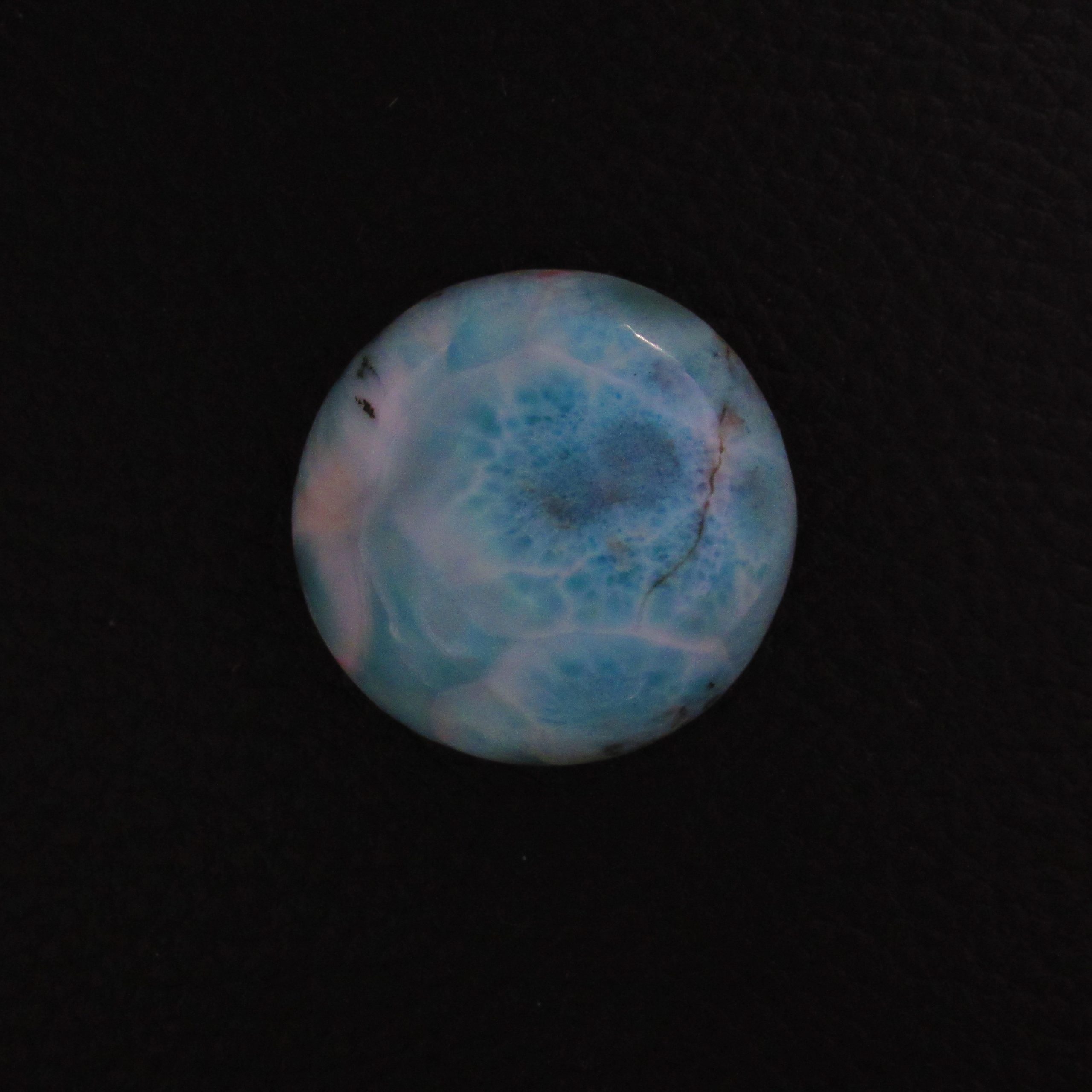 Cabochon Larimar AA – Rond des Caraïbes (pièce unique)