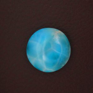 Cabochon de Larimar AAA – Pureté des Caraïbes – Rond polissage artisanal