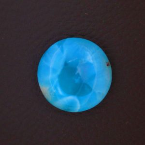 Cabochon de Larimar AAA - Pureté des Caraïbes - Rond polissage artisanal