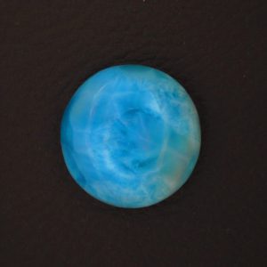 Cabochon de Larimar AAA – Pureté des Caraïbes – Rond polissage artisanal