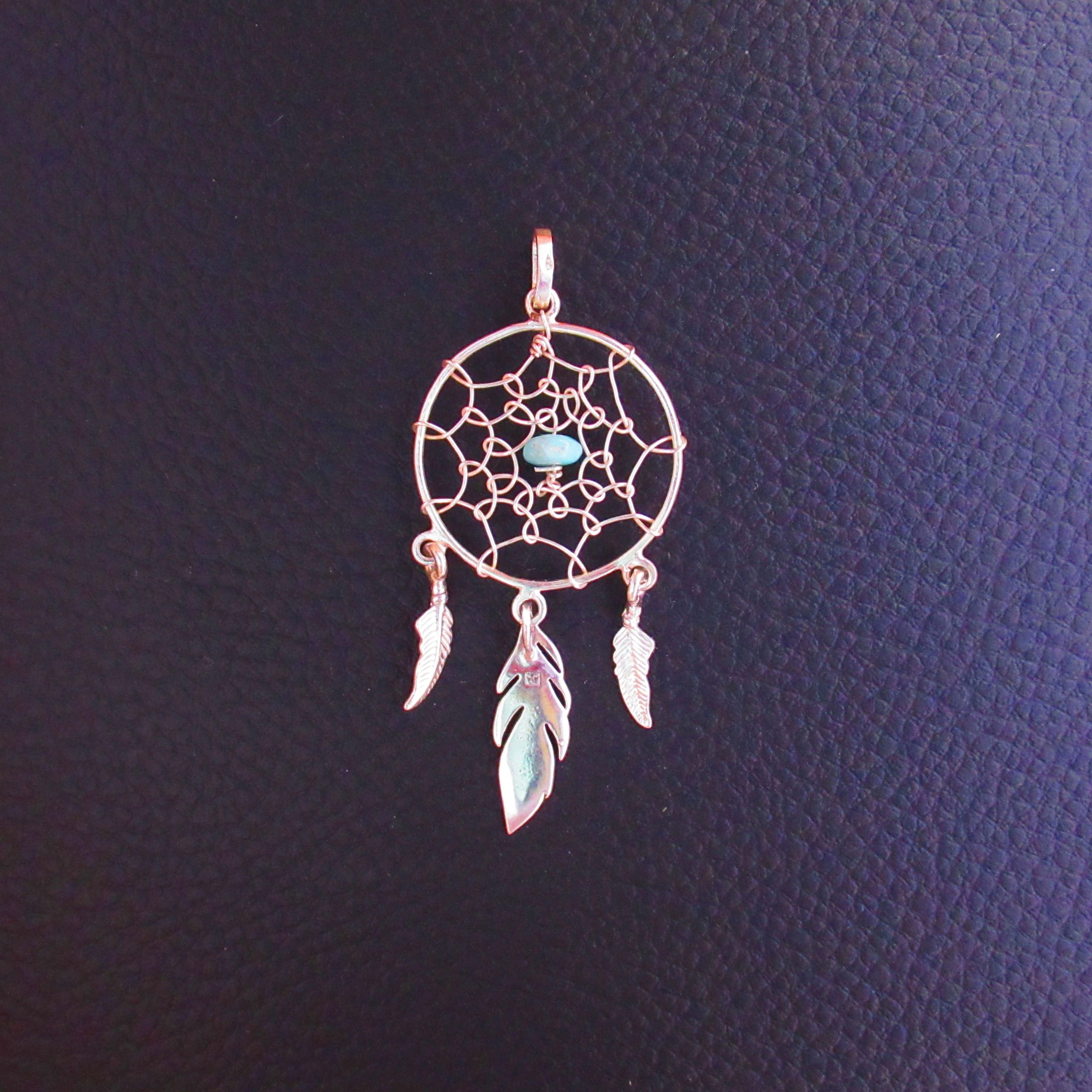 Pendentif Attrape-Rêves en Larimar – Argent 925