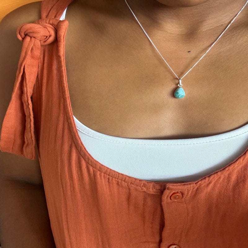 Pendentif Goutte – Larimar AA et Argent 925 – Image 2