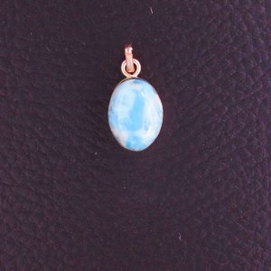 Pendentif Goutte Ovale – Larimar AA & Argent 925