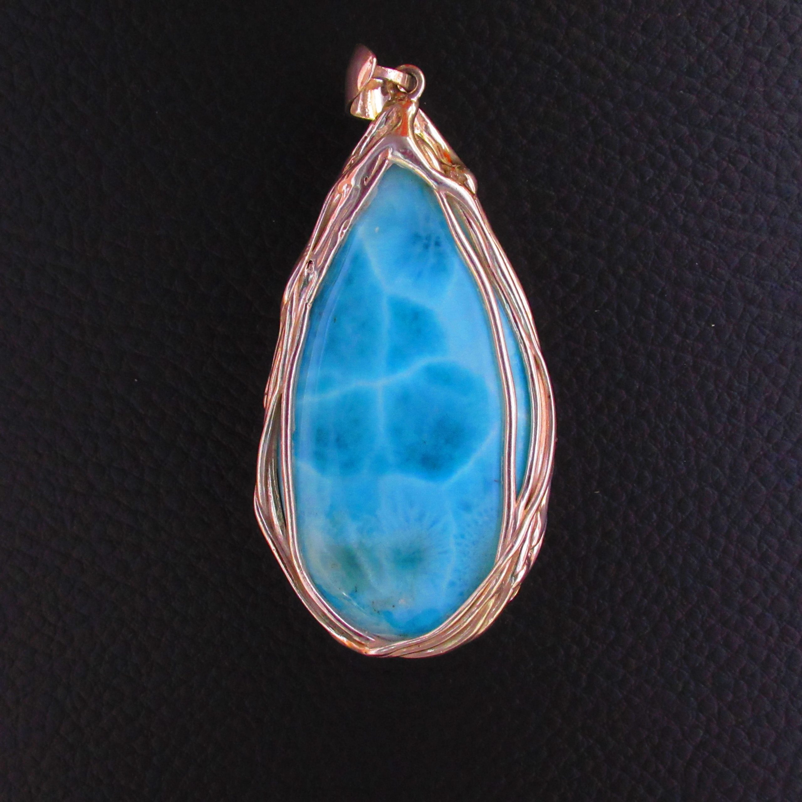 Pendentif Goutte – Larimar AA et Argent 925