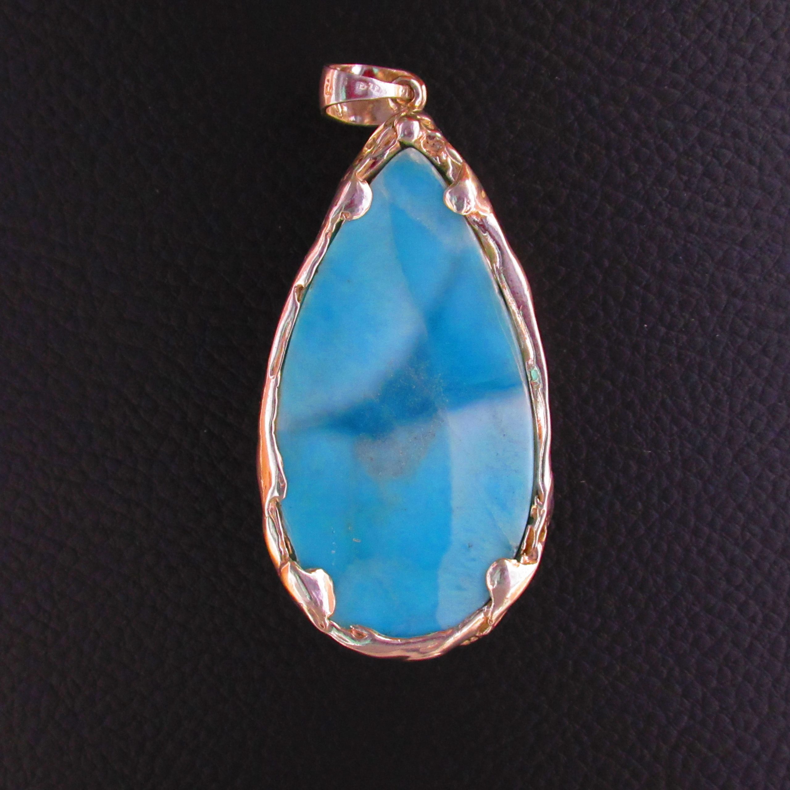 Pendentif Goutte – Larimar AA et Argent 925 – Image 2