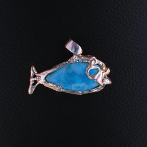 Pendentif Poisson – Larimar AA et Argent 925