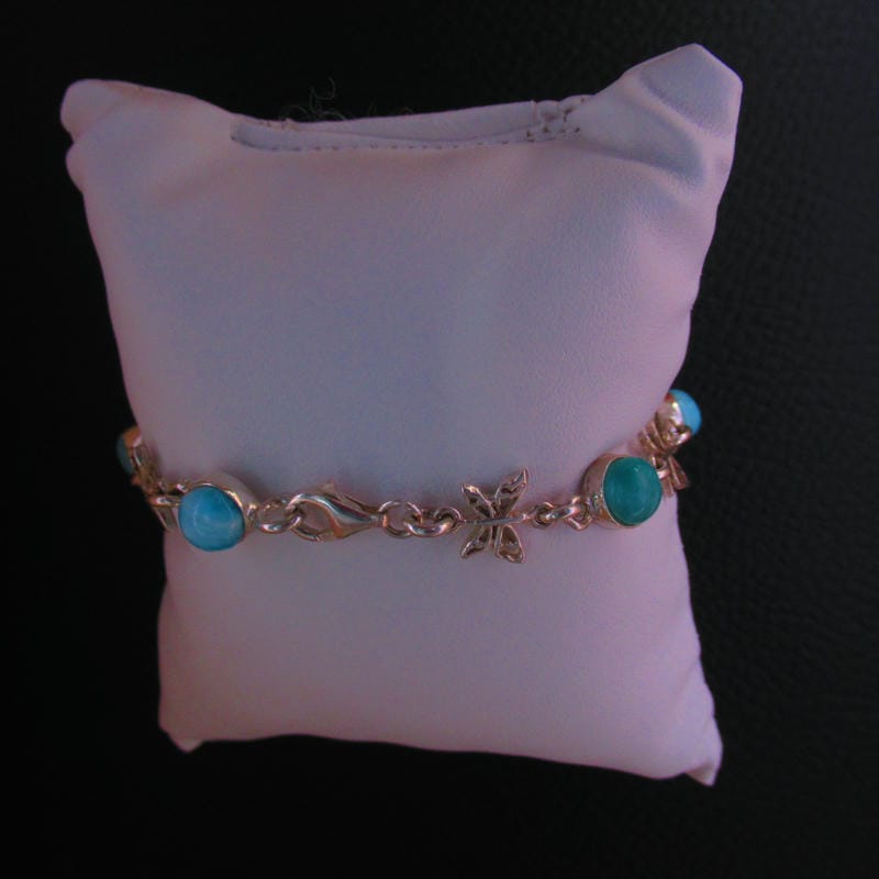 Bracelet Flocon – Larimar AAA et Argent 925 – Image 2