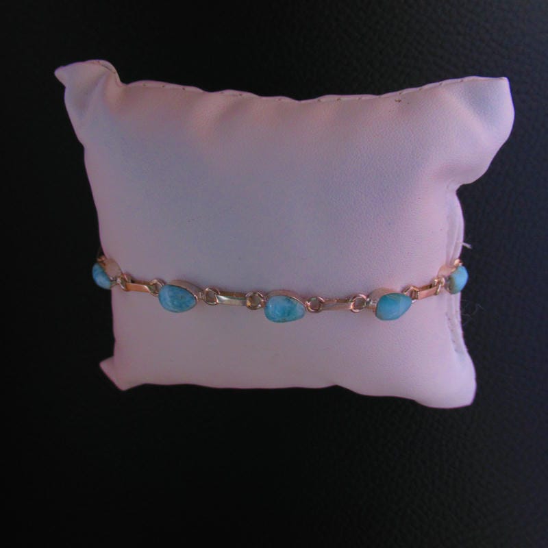 Bracelet Ovale - Larimar AA et Argent 925