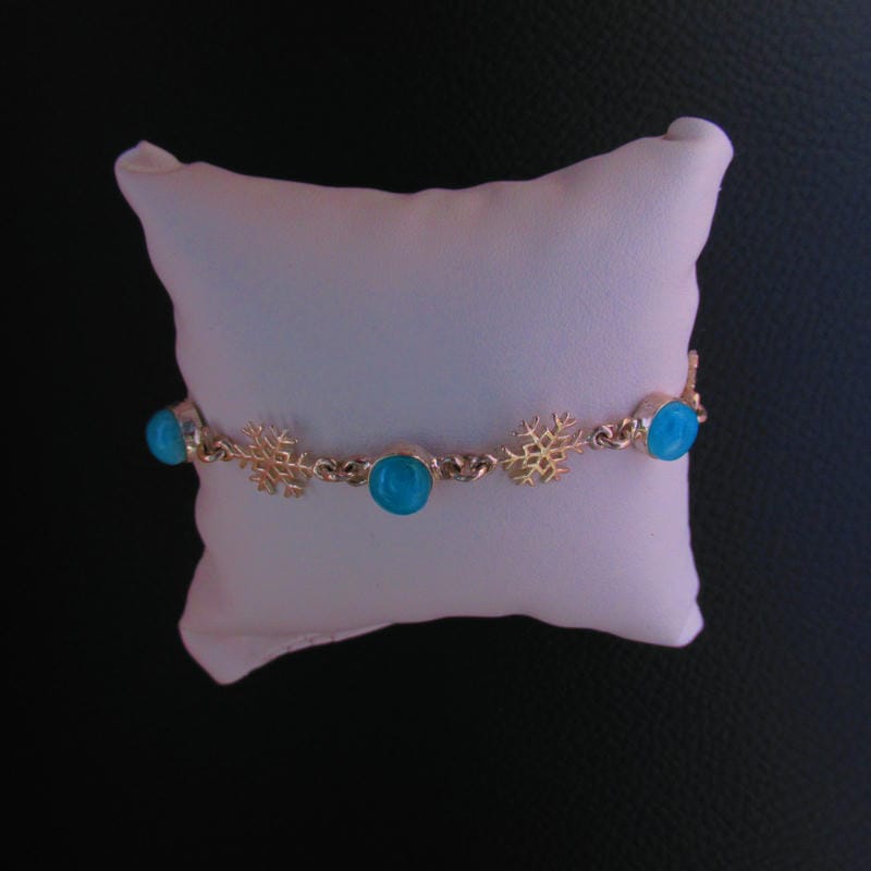 Bracelet Flocon – Larimar AAA et Argent 925
