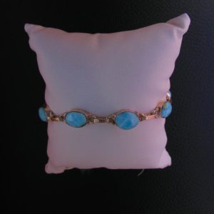 Bracelet Ovale – Larimar AA et Argent 925