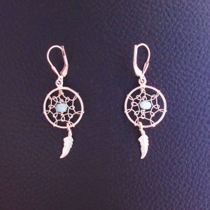Boucles d’oreilles Attrape-Rêves – Larimar AA et Argent 925