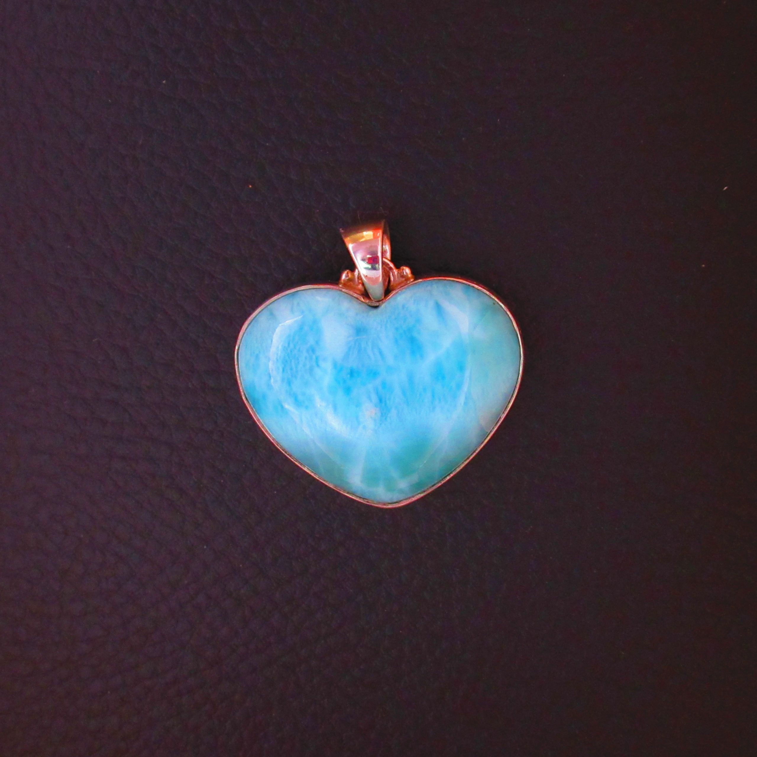 Pendentif Cœur – Larimar AA et Argent 925