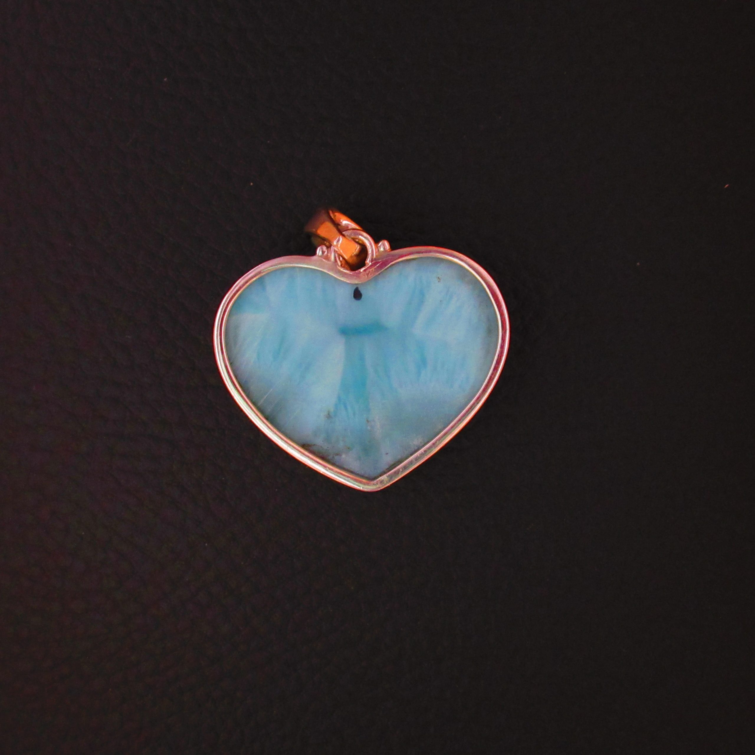 Pendentif Cœur – Larimar AA et Argent 925 – Image 2