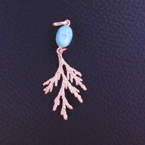 Pendentif Branche de corail – Larimar AA et Argent 925