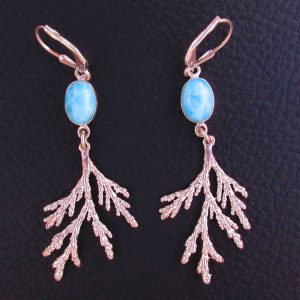 Boucles d’oreilles Corail – Larimar AA et Argent 925