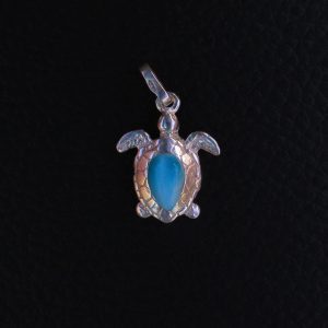Pendentif Tortue – Larimar AA et Argent 925