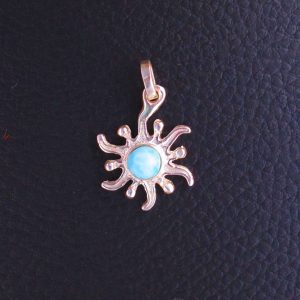 Pendentif Petit Soleil – Larimar AA et Argent 925
