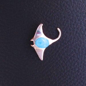 Pendentif Raie – Larimar AAA et Argent 925