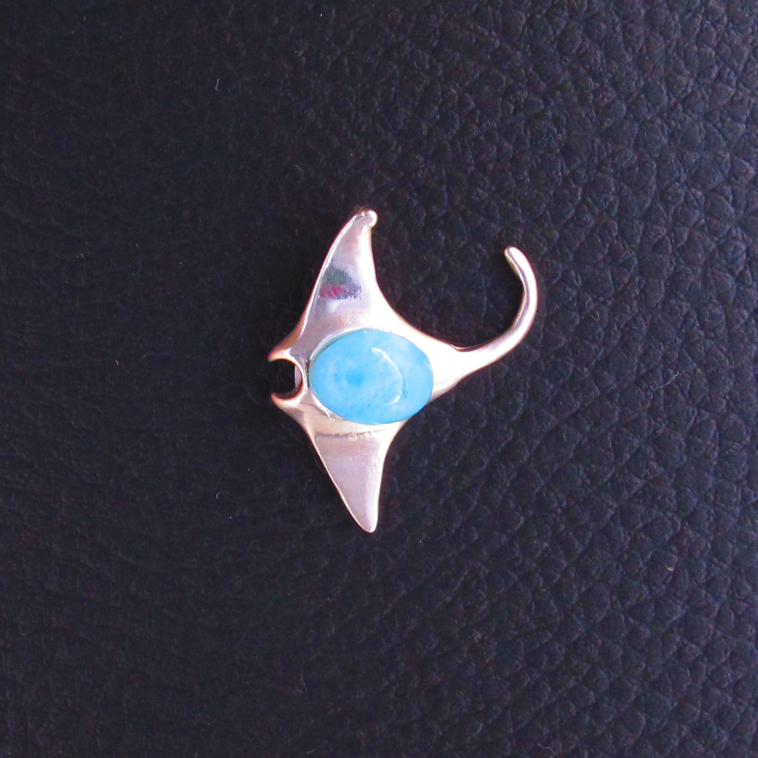 Pendentif Raie – Larimar AAA et Argent 925