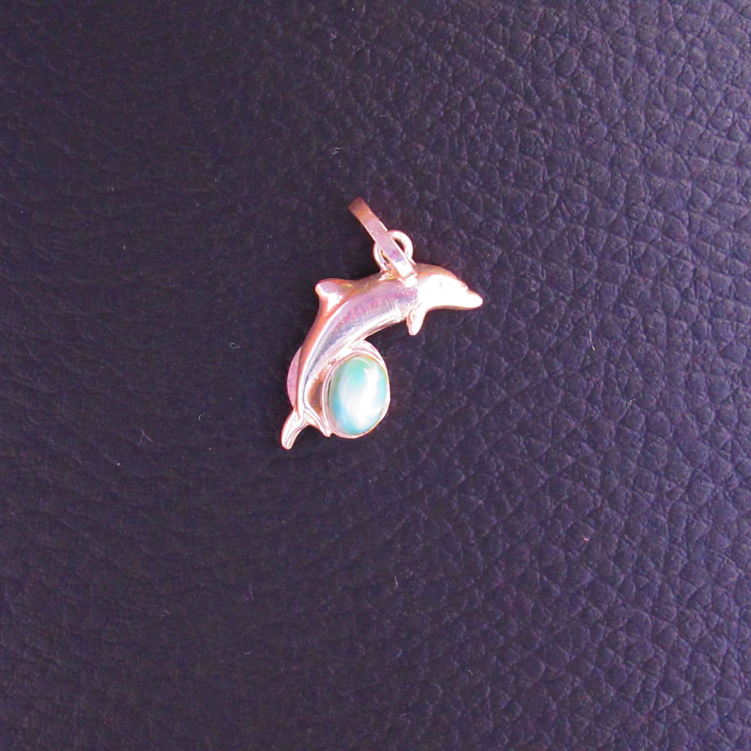 Pendentif Dauphin – Larimar AAA et Argent 925