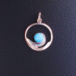 Pendentif Vague – Larimar AAA et Argent 925