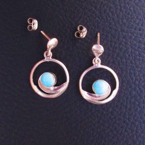 Boucles d’oreilles Vague – Larimar AA et Argent 925