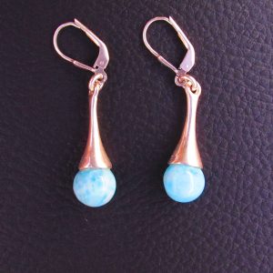 Boucles d’oreilles Goutte – Larimar AA et Argent 925