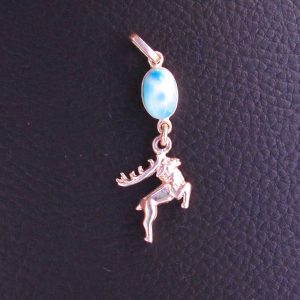 Pendentif Renne – Larimar AAA et Argent 925