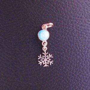 Pendentif Flocon – Larimar AA et Argent 925